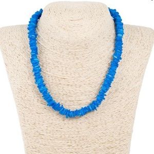 Blue pukka chip shell necklace